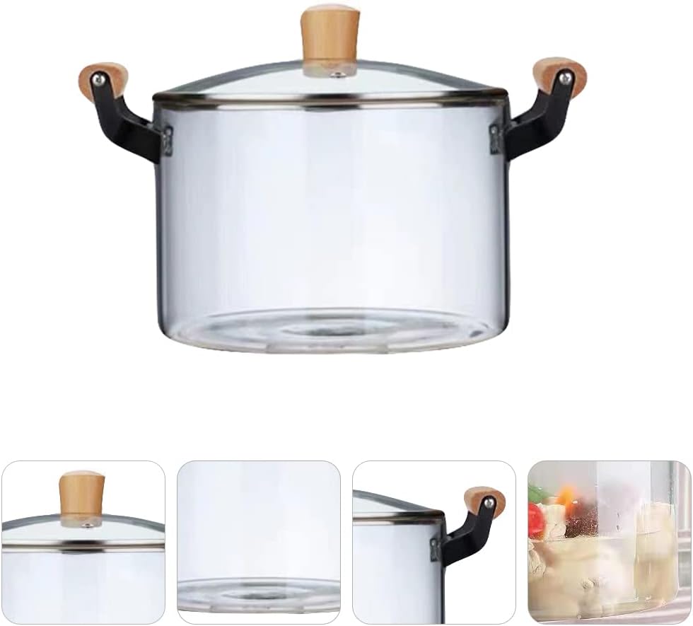 Cooking Pot Cooking Pot Pot Glass Pot Noodle Pot Transparent Glass Pot Heat-resistant Soup Pot Porridge Pan Home Cooking Pot 2.5L Cooking Pot Cooking Pot Glass Pot Pot Glass Saucepan