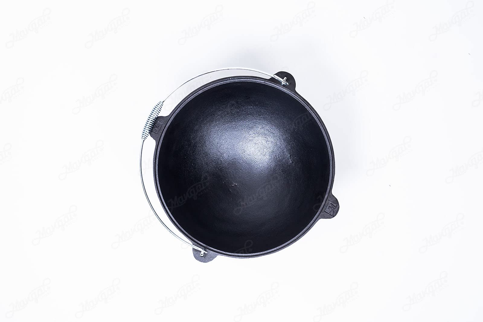 MangalGrills Kazan Cast Iron Cauldron Qazan Qozon Kadai Caldero Plov Pilaf Shorpa Uzbek Wok (9L-2.3Gal.)