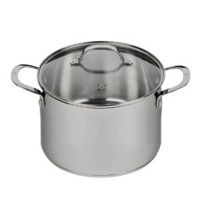 swiss diamond stainless steel 7.6 quart dutch oven with lid – professional cooking, soup, & stock pot evenly distributes heat – oven- & dishwasher-safe, mirror finish