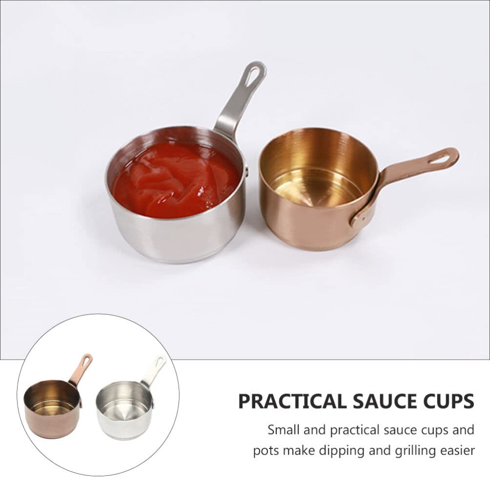 CALLARON 2pcs Stainless Steel Saucepan Mini Butter Melting Pot Quart Saucepan for Home Kitchen Restaurant Cooking, Easy Clean