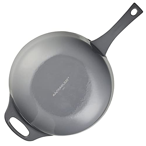 Rachael Ray Enameled Cast Iron 3-in-1 Dutch Oven with Skillet/Saute Combo, 4 Quart, Gray