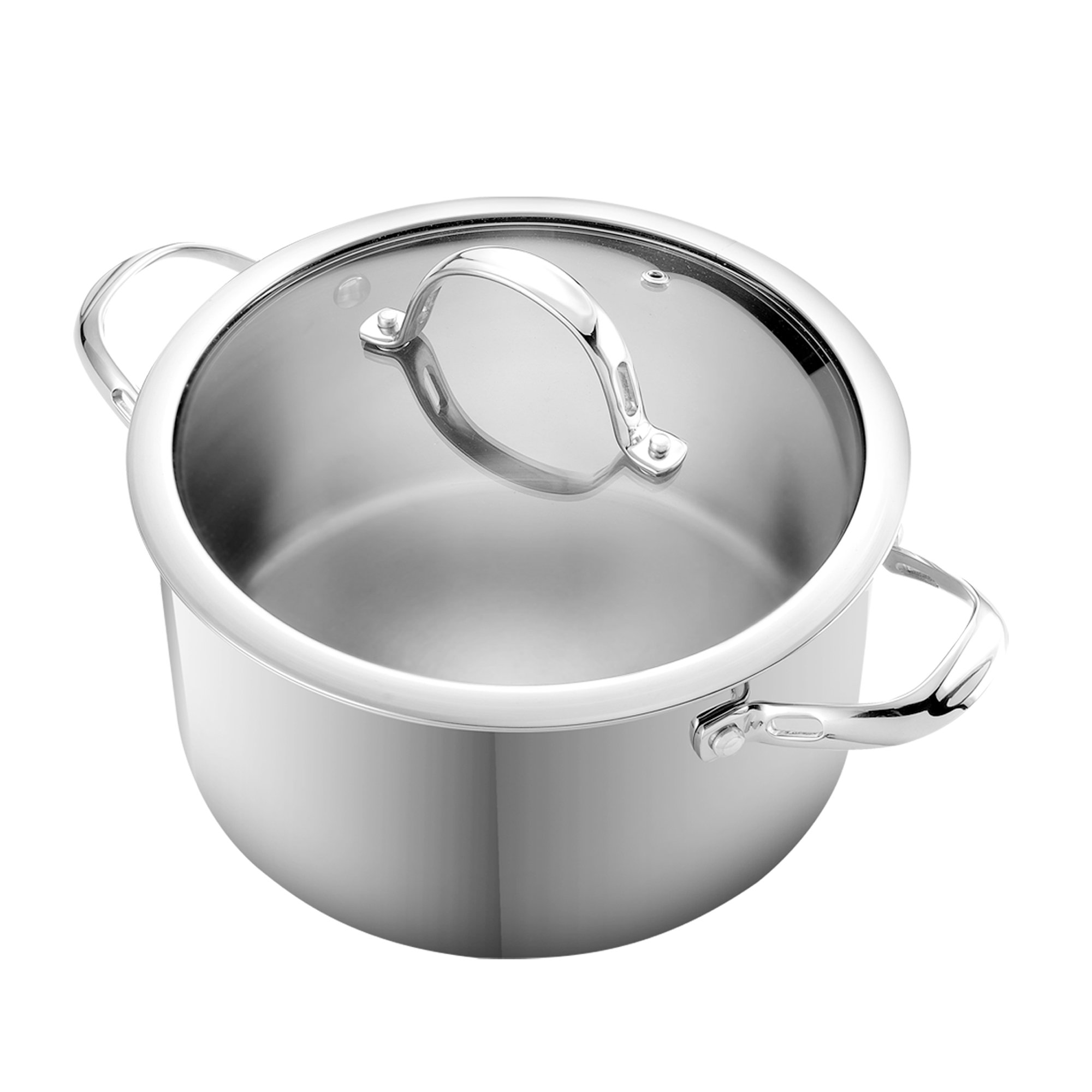 Cooks Standard Quart Classic Stainless Steel Stockpot with Lid, 12-QT, Silver & 6-Quart Stainless Steel Stockpot with Lid