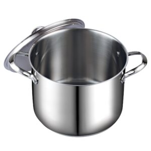 Cooks Standard Quart Classic Stainless Steel Stockpot with Lid, 12-QT, Silver & 6-Quart Stainless Steel Stockpot with Lid