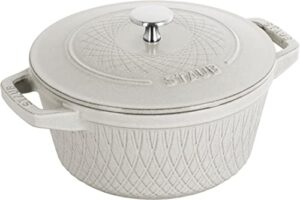 staub twist cocotte z1023-187 round campagne 7.9 inches (20 cm) both handed cast enameled pot, induction compatible
