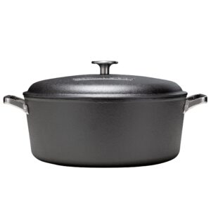 camp chef heritage cast iron dutch oven 12 - dutch oven pot with lid for indoor & outdoor cooking - 12" dutch oven - 7 quarts