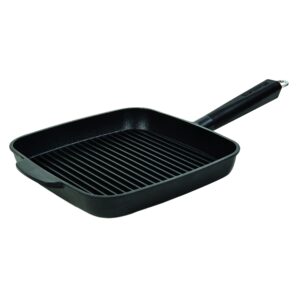 MasterPan Ultra Nonstick Deep Grill Frying Pan with Detachable Handle, 11", Black,