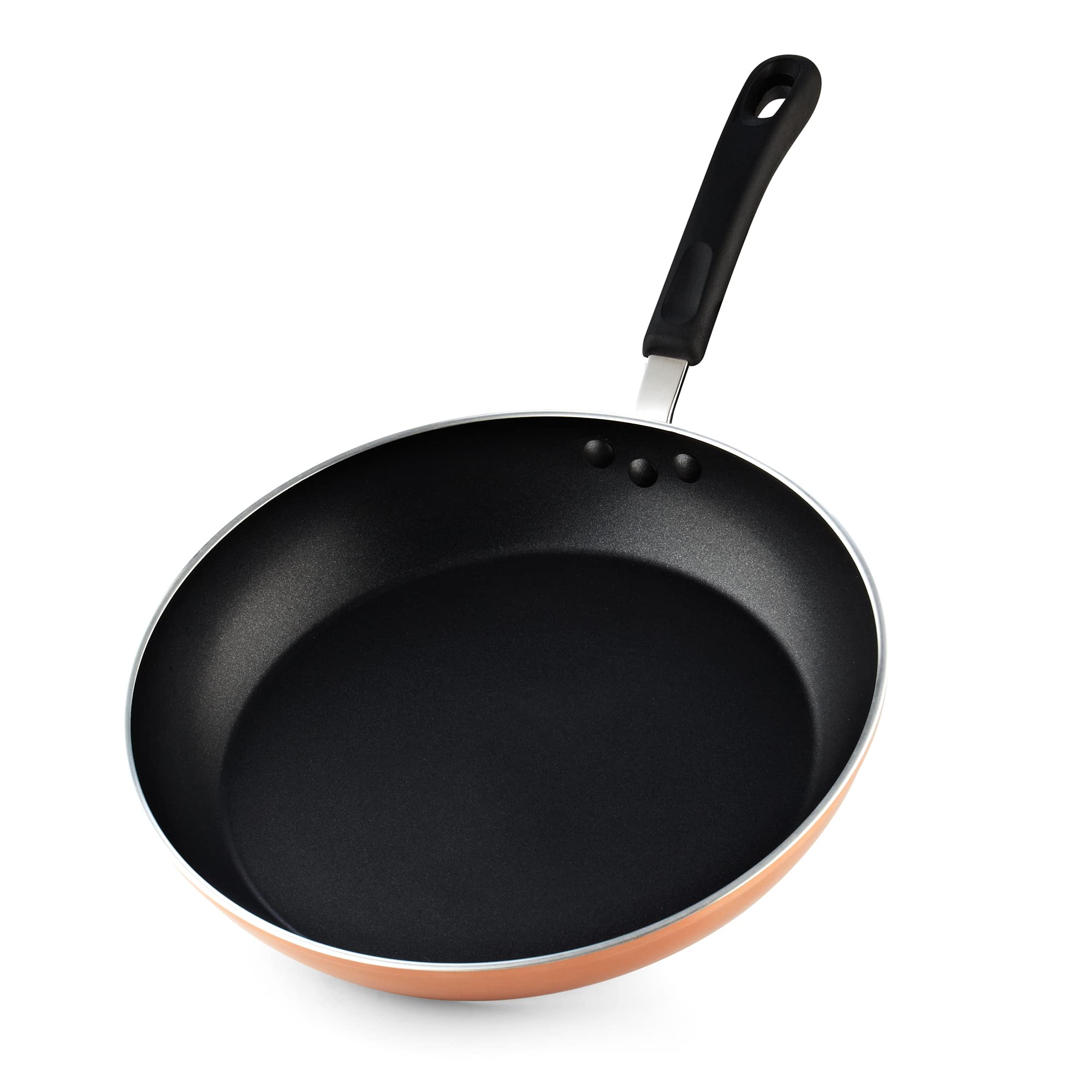 Cook N Home Nonstick Frying Pan Skillet, 8-inch, 9.5-inch, 12-Inch, 3-Piece Set Sauté Fry Pan Omelet Egg Pan Induction Cookware, Copper
