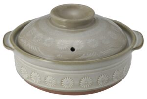 ginpo touki 21061 banko ware ginpo earthenware (deep pot) no. 6 for 1 person hanamishima, heat retention, made in japan