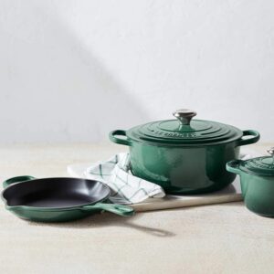 Le Creuset Signature Enameled Cast-Iron Dutch Oven, Saucepan, And Skillet 5 Piece Bundle Set - Artichaut