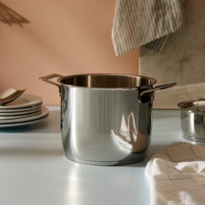 A Di Alessi, "POTS & PANS", Stockpot in 18/10 stainless steel mirror polished,5 qt 9 ½ oz