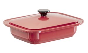 brava oven enameled cast iron chef's pan and lid, used as a dutch oven, rice cooker, or slow cooker for roasts, stews, braising, and more