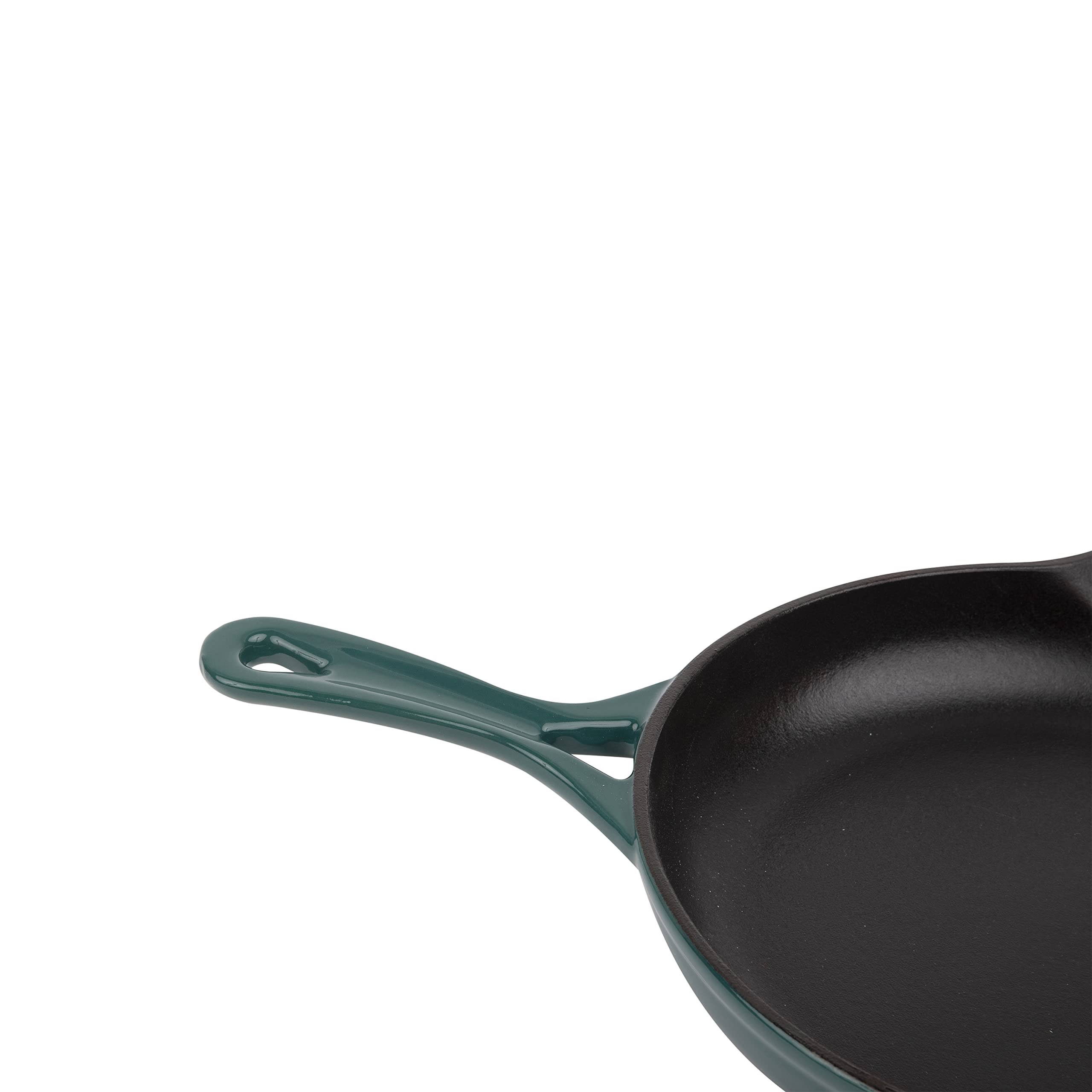 Larder & Vine Enameled Cast Iron Skillet | Nonstick Frying Pan – No Seasoning Required | Ergonomic and Helper Handle, Pour Spouts 10.25 inch / 27cm (Bondi)