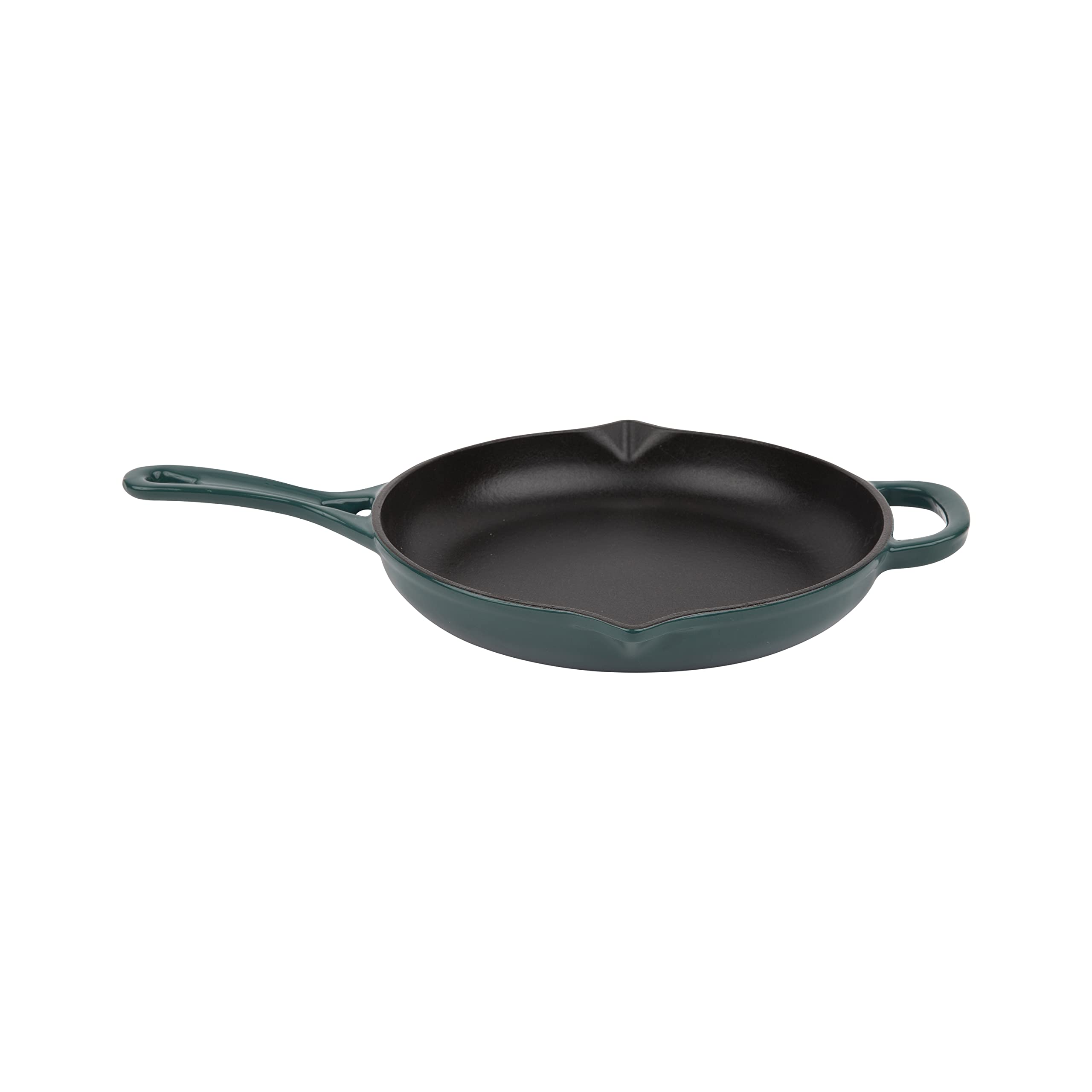 Larder & Vine Enameled Cast Iron Skillet | Nonstick Frying Pan – No Seasoning Required | Ergonomic and Helper Handle, Pour Spouts 10.25 inch / 27cm (Bondi)