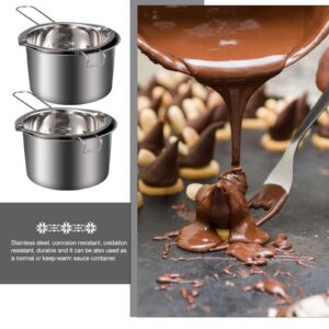 Sewroro Cheesecake Double Boiler Pot Set Stainless Steel Melting Pot Double Boiler Chocolate Melting Pot for Melting Chocolate, Soap, Wax, Candle (400ml) Heated Suit