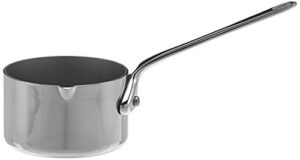 mauviel m'minis 1 mm stainless steel mini sauce pan with pouring edge, 1.9-in, made in france