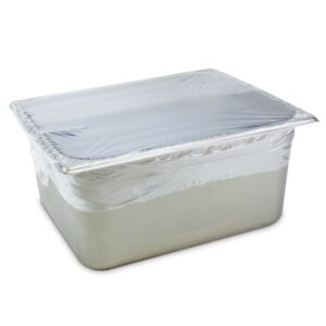 pansaver disposable clear half pan covers for shrink tight food storage & easy transportation - commercial food cover (23 x 6 in, 50 pack)