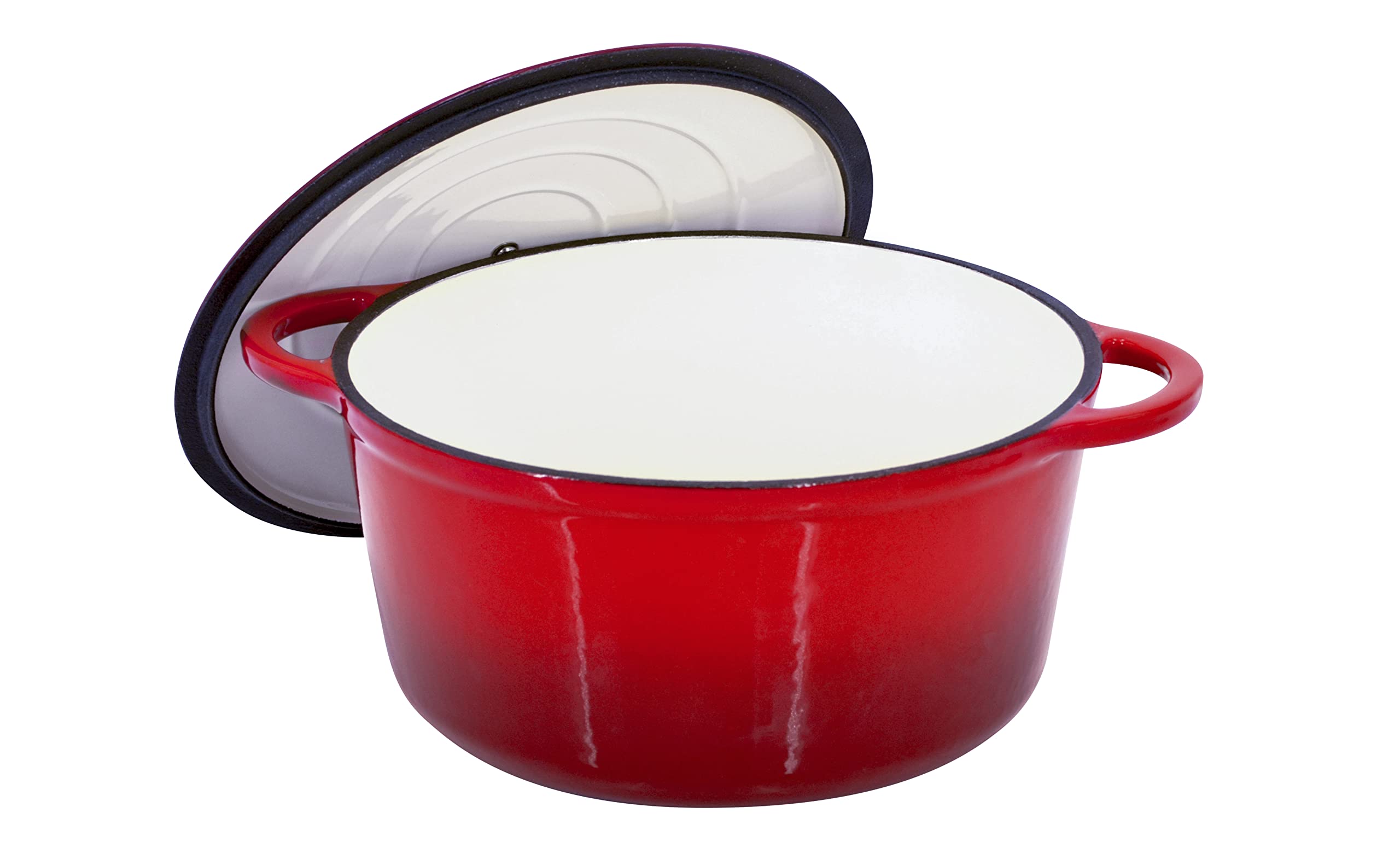 Eternal Living Enameled Cast Iron Dutch Oven with Handles and Lid, 3 Quart Red