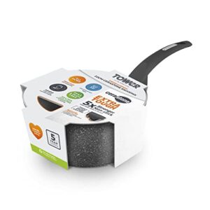 Tower Cerastone Saucepan with Easy Clean Non-Stick Ceramic Coating, 22 cm, Graphite