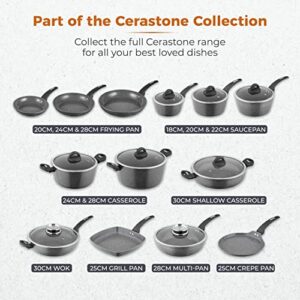 Tower Cerastone Saucepan with Easy Clean Non-Stick Ceramic Coating, 22 cm, Graphite