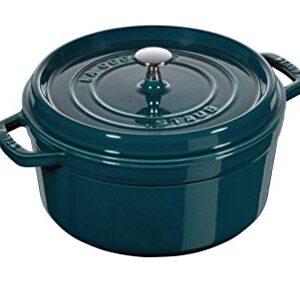 STAUB 1003317 Cast Iron Roaster/Cocotte, Round, 28 cm, 6.7 L, La Mer