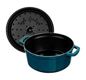 STAUB 1003317 Cast Iron Roaster/Cocotte, Round, 28 cm, 6.7 L, La Mer