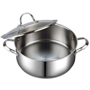 Cooks Standard 7-Quart Classic Stainless Steel Dutch Oven Casserole Stockpot with Lid & 8-Quart Classic Stainless Steel Stockpot with Lid, 8-QT, Silver