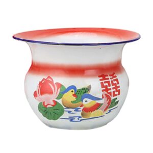 Cabilock Toilet Portable Toilet Enamel Urinal Pot Unisex Chamber Pot Enamel Spittoon chamber pot enamel potty antique enamel chamber pot for Adults Kids, Room Urinal Portable Camping Camping