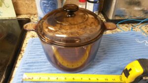 corning ware visions visionware amber glass dutch oven/ stock pot - 3.5 l