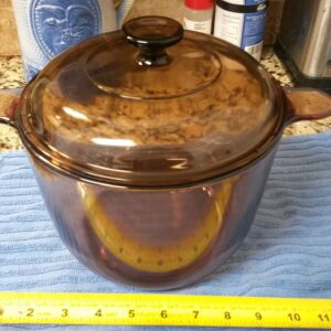 Corning Ware Visions Visionware Amber Glass Dutch Oven/ Stock Pot - 3.5 L