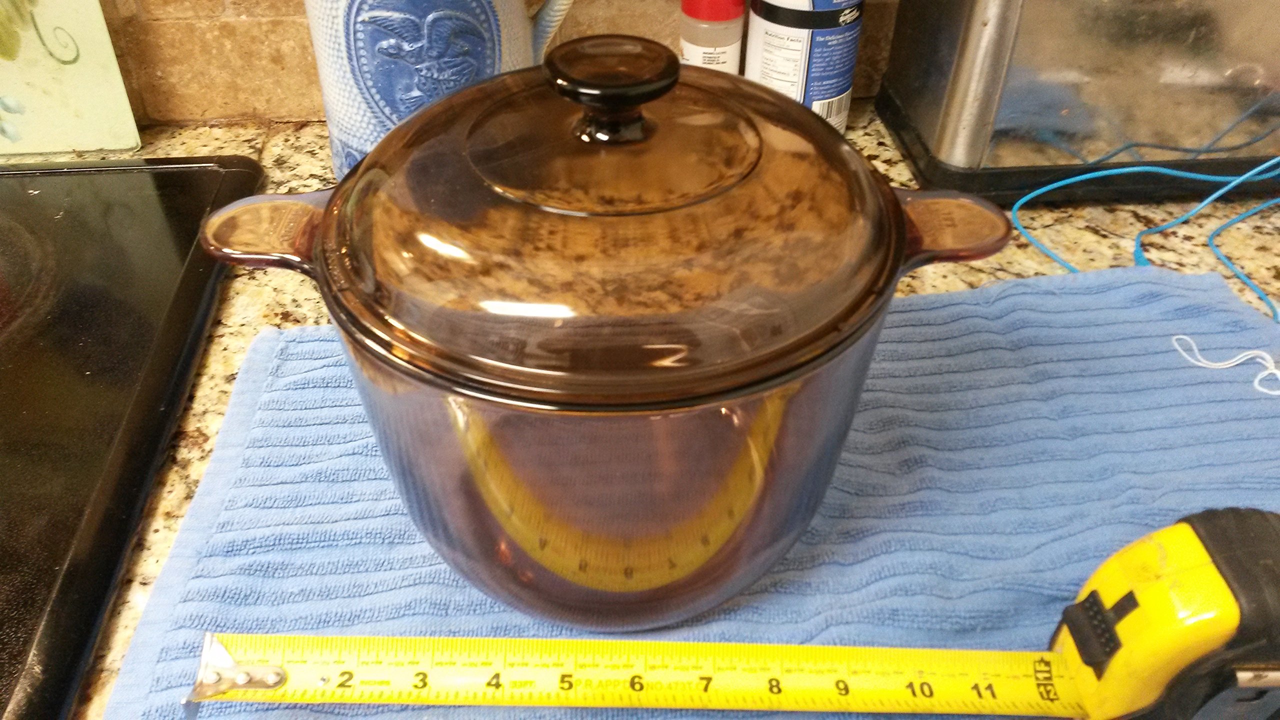 Corning Ware Visions Visionware Amber Glass Dutch Oven/ Stock Pot - 3.5 L