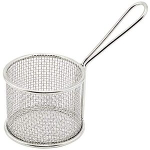 winco mini fry basket, round, silver, 3.75" x 3"