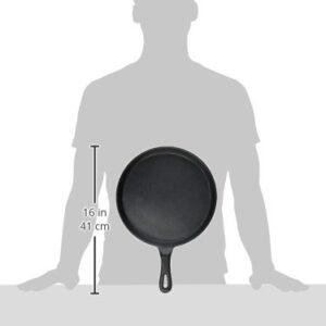 Winco Round Cast Iron Grill Pan, 10-Inch, Black Finish