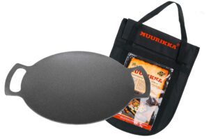 muurikka grill pan 38 cm with protective bag, outdoor pan, fire pan made of robust rolled steel for campfire & grill