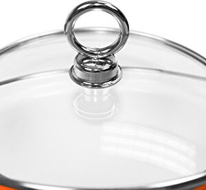 Calypso Basics by Reston Lloyd Enamel on Steel Stockpot with Glass Lid, 8-Quart, Orange