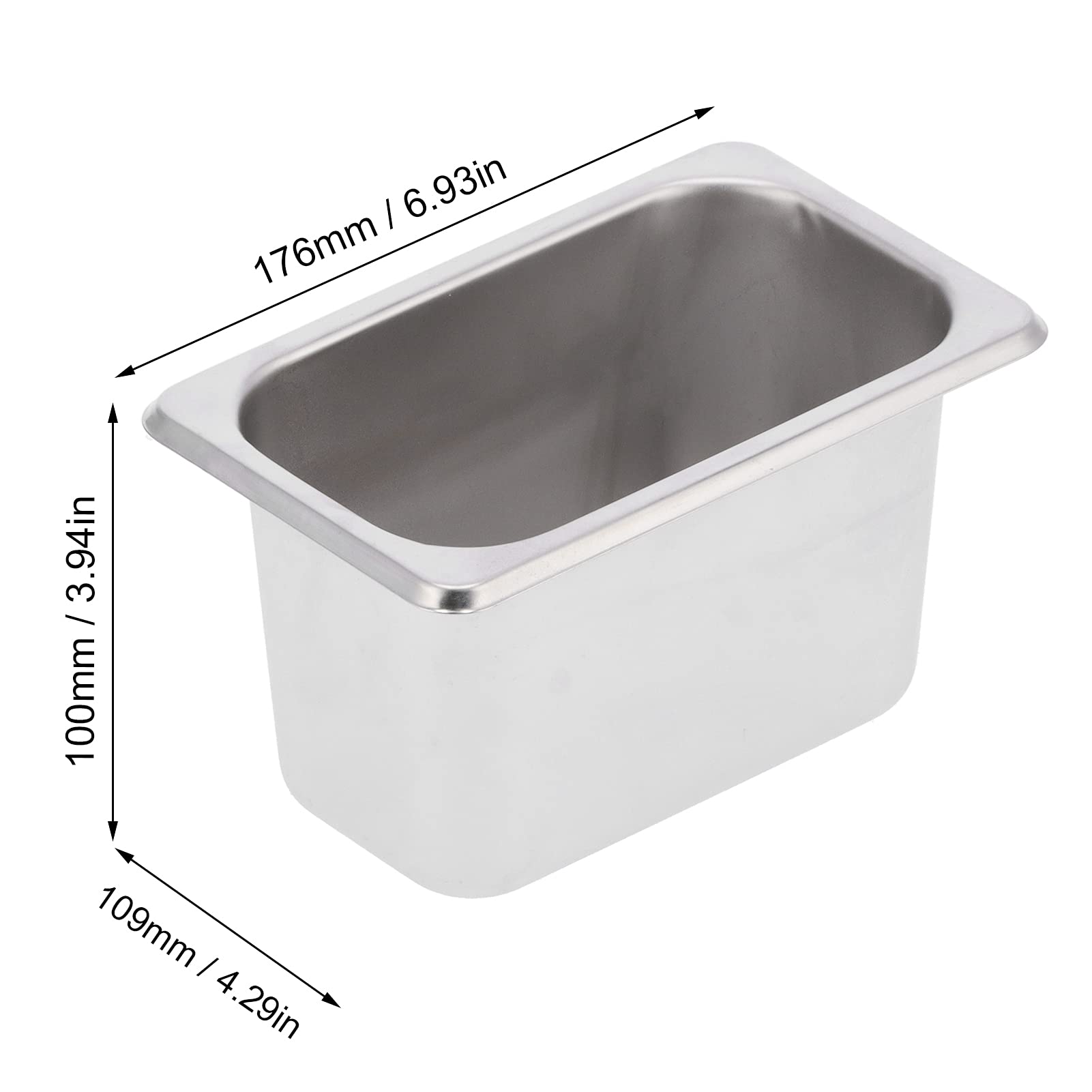 Buffet Food Pans, Stainless Steel Square Pan Restaurant Pans Steam Table Pan Hotel Pan Containers Insulation Counter Basin for Canteen Hotels Kitchen