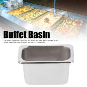 Buffet Food Pans, Stainless Steel Square Pan Restaurant Pans Steam Table Pan Hotel Pan Containers Insulation Counter Basin for Canteen Hotels Kitchen