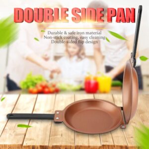 Pwshymi Double Side Frying Pan Non Stick Flip Egg Fried Egg Pancake Maker Double Frying Pan Household Kitchen Cookware