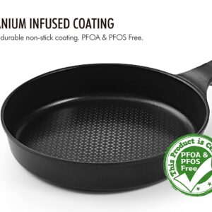 CHEF TOPF Practi Nonstick Frying Pan 12 Inch, Titanium Coating Ultra Non-stick Skillet, PFOA & PFOS Free