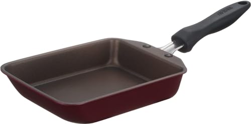 Thermos KFH-013E R Durable Series Egg Frying Pan, 5.1 inches (13 cm), Red, Induction Compatible