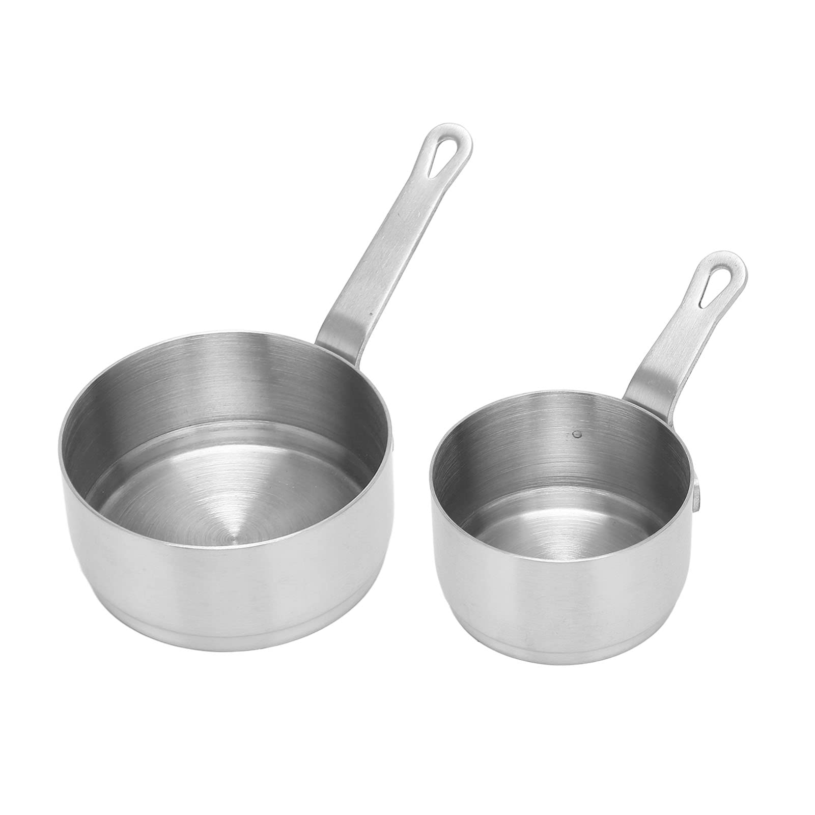 2pcs Sauce Cup 304 Stainless Steel Stackable Handle Design Mini Sauce Pan for Banquet Outdoor Picnic,Ramekin Dipping Sauce Seasoning Bowls with Handle for Gravy, Pepper