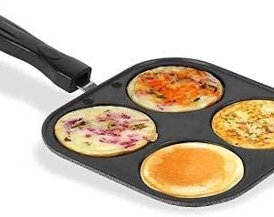 Shoppee Non-Stick Pan for min Pancakes and Uttapam. Makes 4 pancakes in a go.