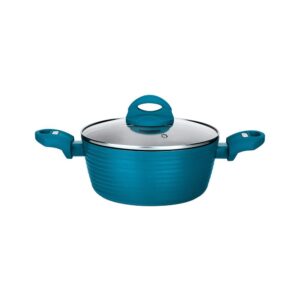 dutch oven pot with lid - non-stick stylish kitchen cookware with light gray inside and green outside (works with model: nccw12gr)