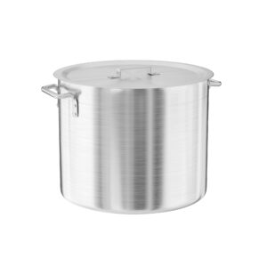 krollen industrial 32 qt. standard weight aluminum stock pot with lid