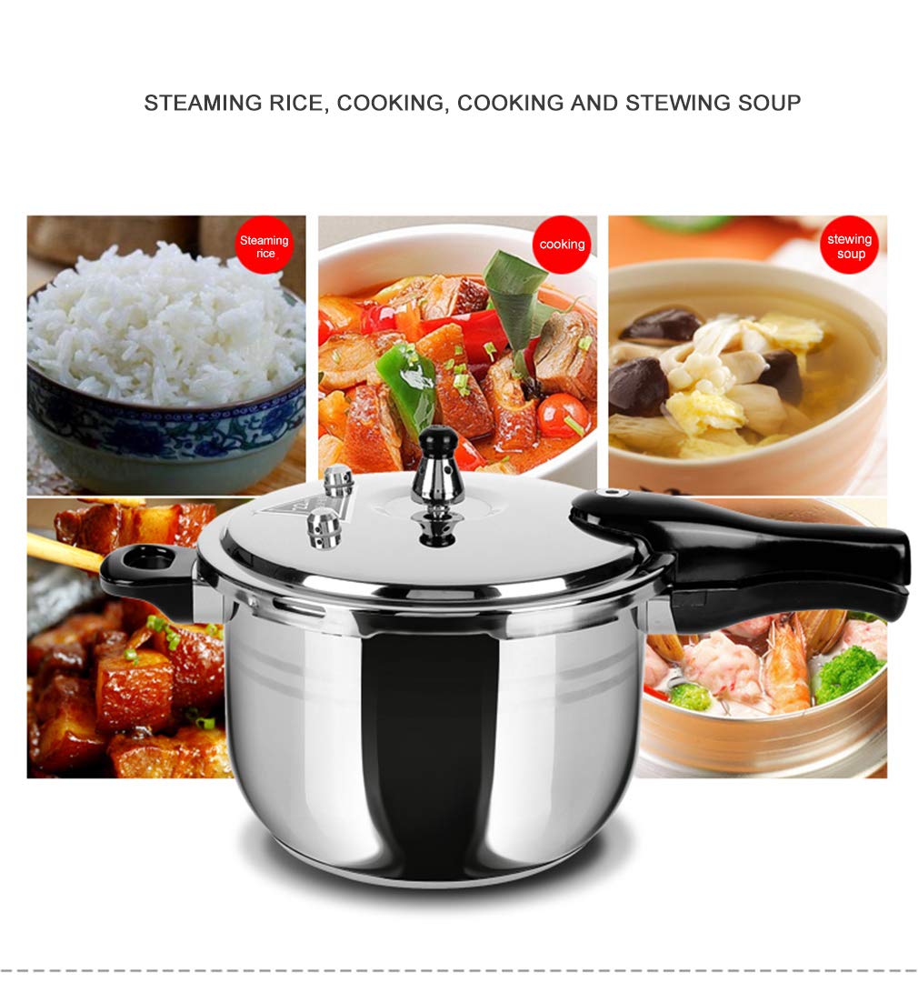 DSFHKUYB Stainless Steel Pressure Cooker, Suitable on All hob Types Including Induction, Stainless Steel, Diameter: 16 cm,5L