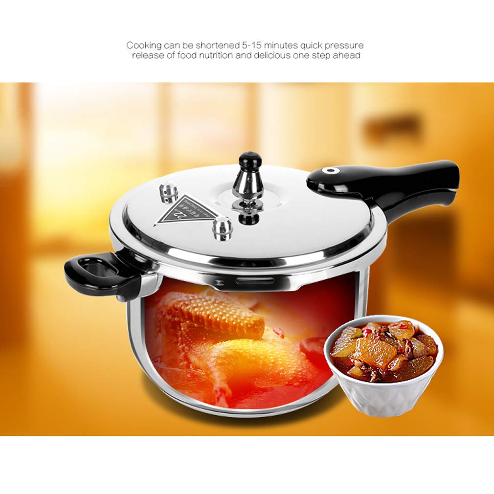 DSFHKUYB Stainless Steel Pressure Cooker, Suitable on All hob Types Including Induction, Stainless Steel, Diameter: 16 cm,5L