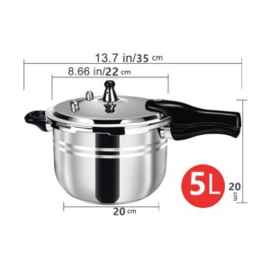 DSFHKUYB Stainless Steel Pressure Cooker, Suitable on All hob Types Including Induction, Stainless Steel, Diameter: 16 cm,5L