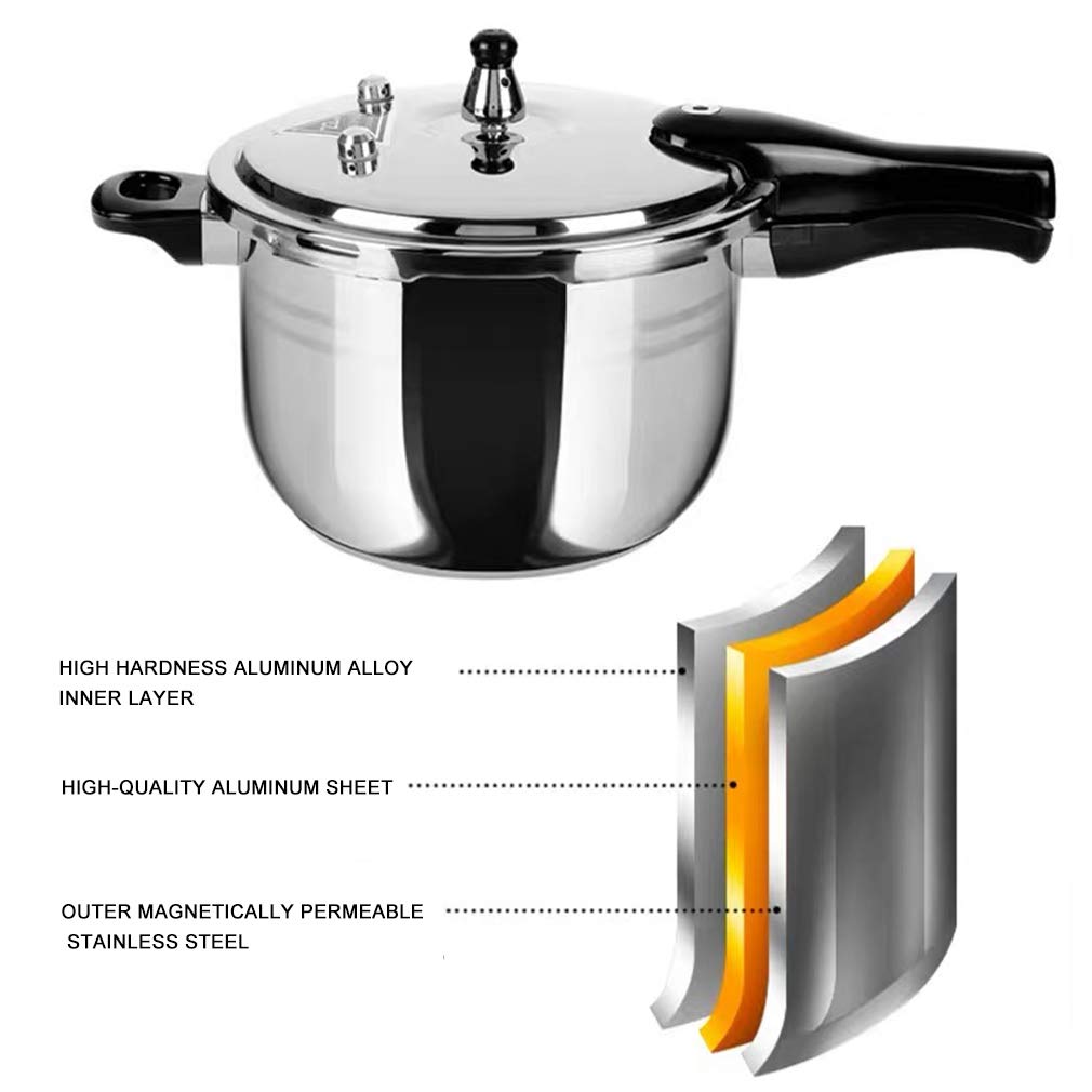 DSFHKUYB Stainless Steel Pressure Cooker, Suitable on All hob Types Including Induction, Stainless Steel, Diameter: 16 cm,5L