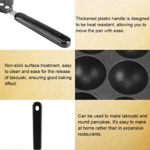 Fdit Black 12 Cavities Aluminum Non-stick Takoyaki Grill Pan Plate Octopus Meatballs Baking for Home Kithen, Dining Room