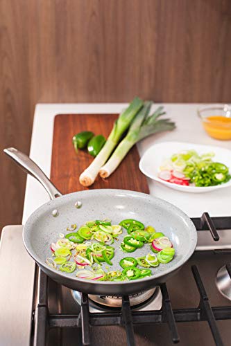 Trudeau Pure Ceramic Frying Pan, 10-Inch, Grey