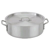 royal industries brazier with lid 30 qt, 19.7" x 5.9" ht, stainless steel, commercial grade - nsf certified